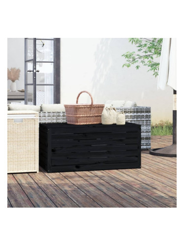 Sonata H Градинска кутия черна 101x50,5x46,5 см масивна борова дървесина