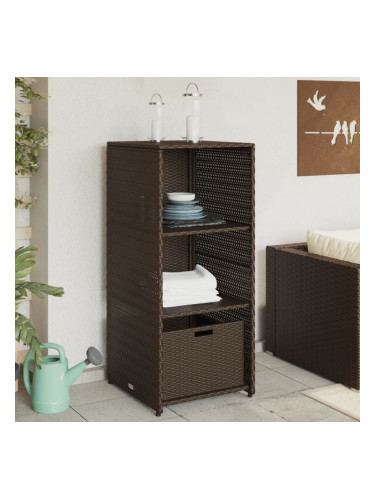 Sonata H Градински шкаф за съхранение, кафяв, 50x55x115 см, полиратан