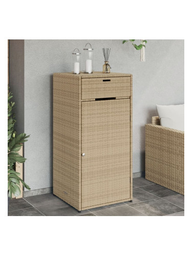 Sonata H Градински шкаф за съхранение бежов 55x55x111 см полиратан