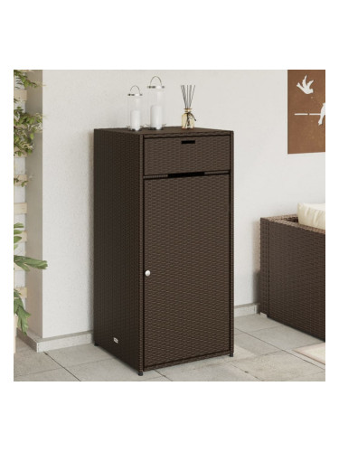 Sonata H Градински шкаф за съхранение, кафяв, 55x55x111 см, полиратан