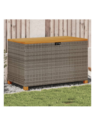 Sonata H Градинска кутия за съхранение сив 110x55x63 см PE ратан акация