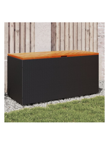 Sonata H Външна кутия за съхранение черна 110x50x54 см PE ратан акация