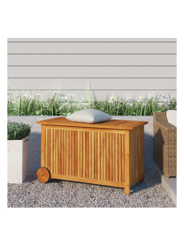 Sonata H Градинска кутия за съхранение с колела 90x50x58 см акация масив