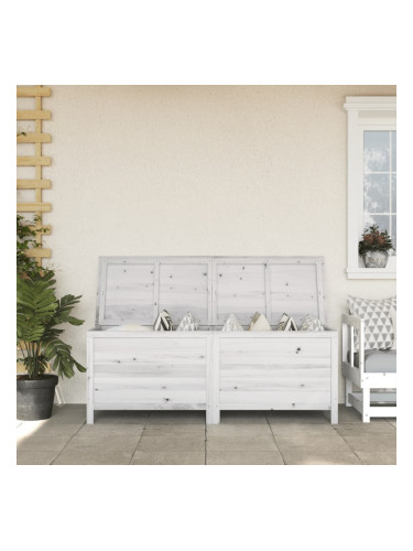 Sonata H Градинска кутия за съхранение бяла 150x50x56,5 см чам масив