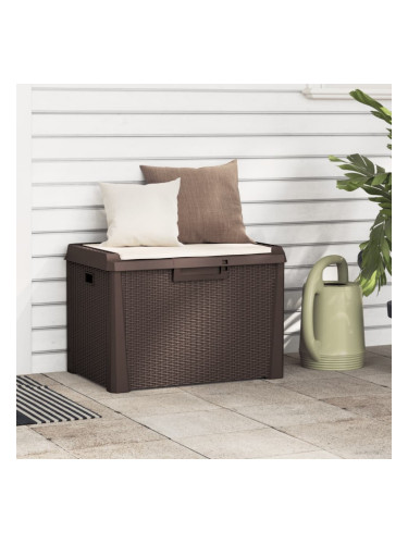 Sonata H Градинска кутия за съхранение с възглавница кафява 125 л PP