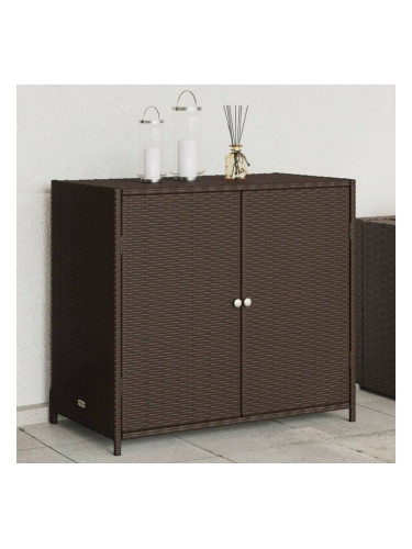 Sonata H Градински шкаф за съхранение, кафяв, 83x45x76 см, полиратан