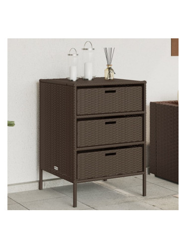 Sonata H Градински шкаф за съхранение кафяв 55x59x80 см полиратан