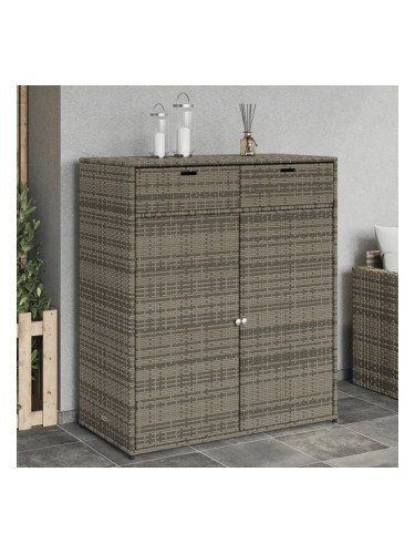 Sonata H Градински шкаф за съхранение, сив, 105x55x113 см, полиратан