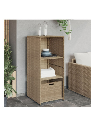 Sonata H Градински шкаф за съхранение бежов 50x55x115 см полиратан