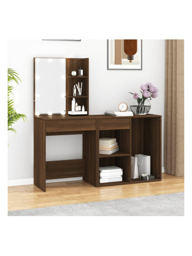 Sonata H LED тоалетка с шкаф, кафяв дъб, инженерно дърво