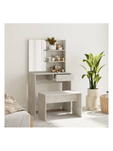 Sonata H Комплект тоалетка, Бетонно сиво, 74,5x40x141 см