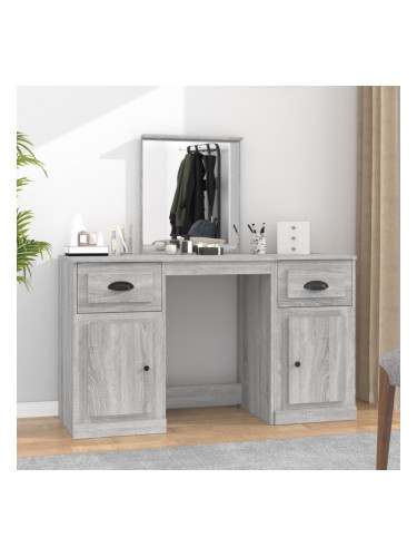 Sonata H Комплект тоалетка с огледало, сив сонома, 130x50x132,5 см