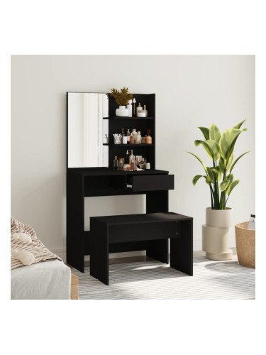 Sonata H Комплект тоалетка, черна, 74,5x40x141 см