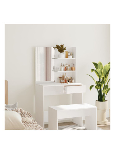 Sonata H Тоалетка с огледало, бяла, 74,5x40x141 см