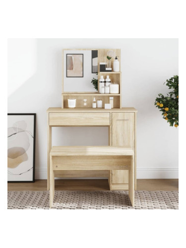 Sonata H Тоалетка с огледало, дъб сонома, 86,5x35x136 см