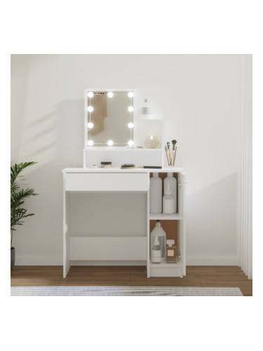 Sonata H Тоалетка с LED, бяла, 86,5x35x136 см