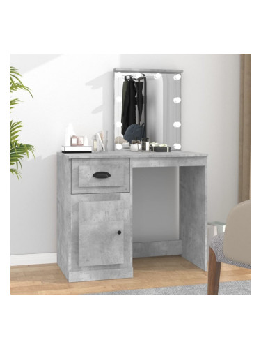 Sonata H Тоалетка с LED, бетонно сиво, 90x50x132,5 см, инженерно дърво