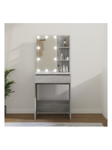 Sonata H Тоалетка с LED, сив сонома, 60x40x140 см