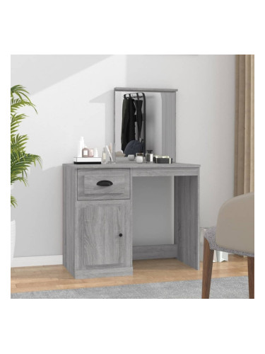 Sonata H Тоалетка с огледало сив сонома 90x50x132,5 см инженерно дърво