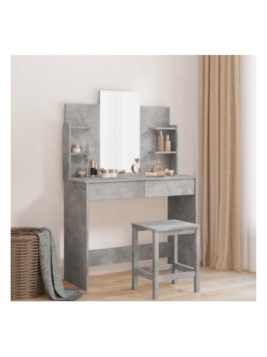 Sonata H Тоалетка с огледало, бетонно сива, 96x39x142 см