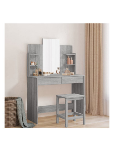 Sonata H Тоалетка с огледало, сив сонома, 96x39x142 см