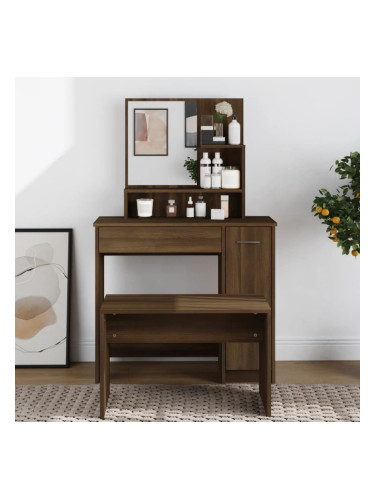 Sonata H Тоалетка с огледало, Кафяв дъб, 86,5x35x136 см