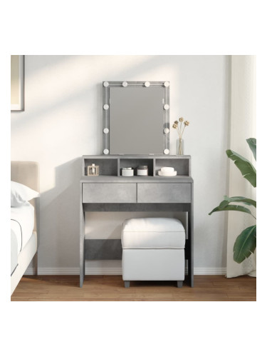 Sonata H Тоалетка с LED, бетонно сива, 80x41x144,5 см