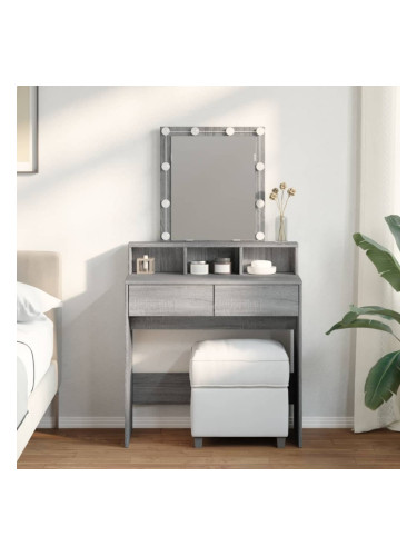 Sonata H Тоалетка с LED, сив сонома, 80x41x144,5 см