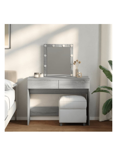 Sonata H Тоалетка с LED, сив сонома, 100x40x130 см