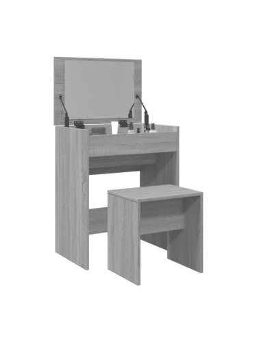 Sonata H Тоалетка и табуретка, сив сонома, 60x40x113,5 см