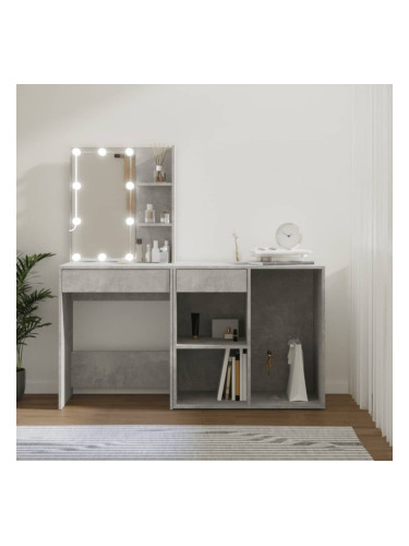 Sonata H LED тоалетка с шкаф, бетонно сиви, инженерно дърво