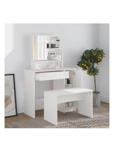 Sonata H Комплект тоалетка,бял гланц, 86,5x35x136 см