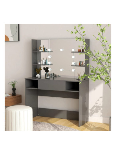 Sonata H Тоалетка с LED лампи, 100x40x135 см, МДФ, сива