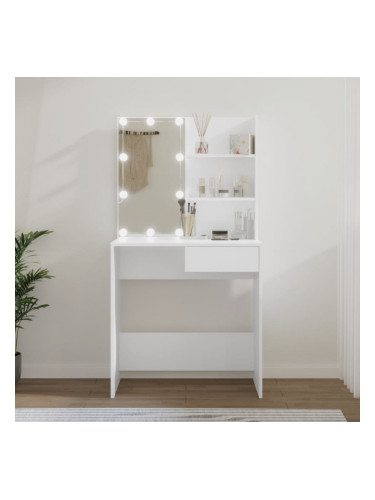 Sonata H Тоалетка с LED, бяла, 74,5x40x141 см