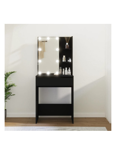 Sonata H Тоалетка с LED осветление, черна, 60x40x140 см