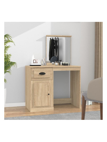 Sonata H Тоалетка с огледало сонома дъб 90x50x132,5 см инженерно дърво