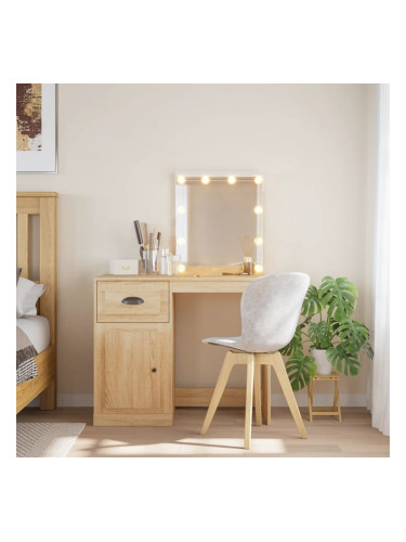 Sonata H Тоалетка с LED лампи, сонома дъб, 90x42x132,5 см