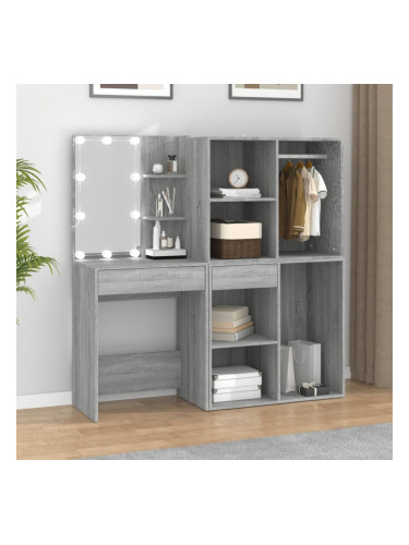 Sonata H LED тоалетка с шкафове, сив сонома, инженерно дърво