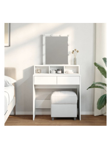 Sonata H Тоалетка с LED, бяла, 80x41x144,5 см