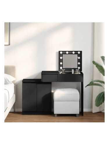 Sonata H Тоалетка с LED, черна, 115x37x110,5 см