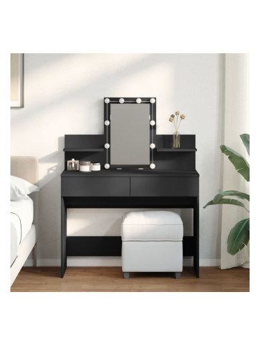 Sonata H Тоалетка с LED, черна, 100x40x130 см