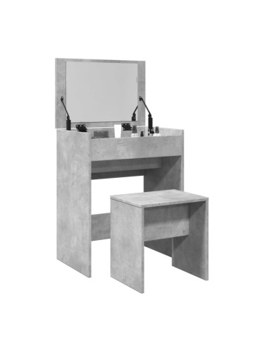 Sonata H Тоалетка и табуретка, бетонно сив, 60x40x113,5 см
