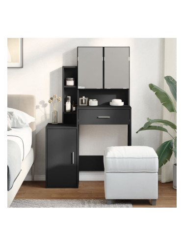Sonata H Тоалетка с шкаф, черна, 80x35x132 см