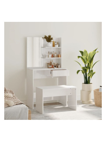 Sonata H Комплект тоалетка, бял гланц, 74,5x40x141 см