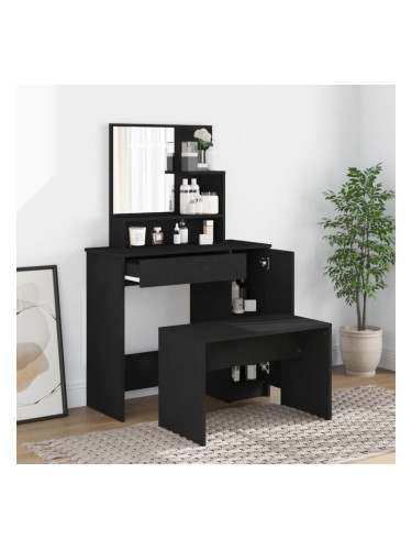 Sonata H Комплект тоалетка, черен, 86,5x35x136 см