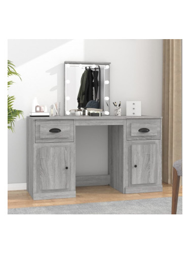 Sonata H Тоалетка с LED, сив сонома, 130x50x132,5 см