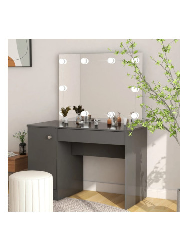 Sonata H Тоалетка с LED лампи, 110x55x145 см, МДФ, сива