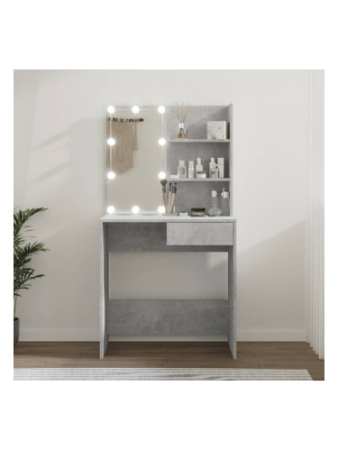 Sonata H Тоалетка с LED, бетонно сива, 74,5x40x141 см