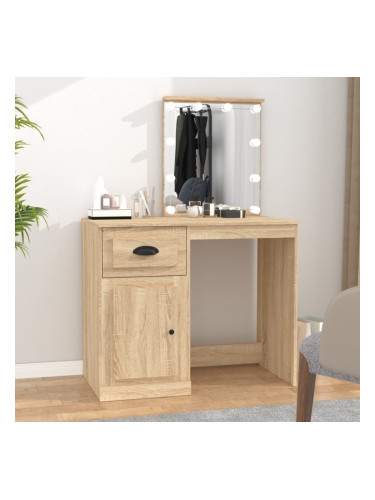 Sonata H Тоалетка с LED сонома дъб 90x50x132,5 см инженерно дърво