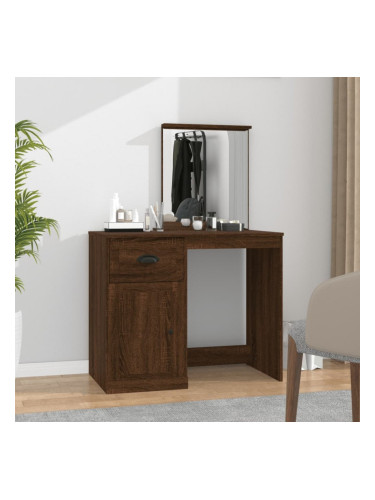 Sonata H Тоалетка с огледало, Кафяв дъб, 90x50x132,5 см, инженерно дърво